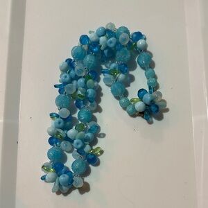 Vintage Blue Fruit Salad Beaded Necklace